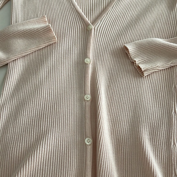 Lauren Ralph Lauren pink silk long cardigan - Picture 7 of 13